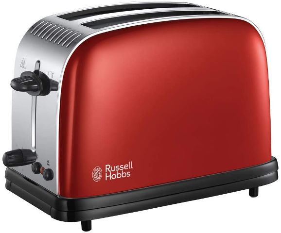 Russell Hobbs 23330 Stainless Steel 2 Slice Toaster, Red