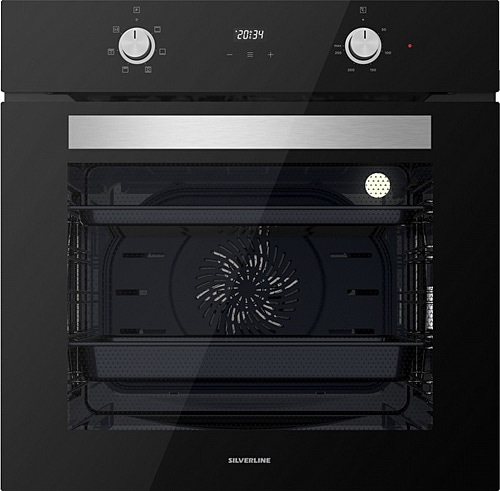  Silverline BO6502B02 Black Built-in Oven with Recessed Buttons