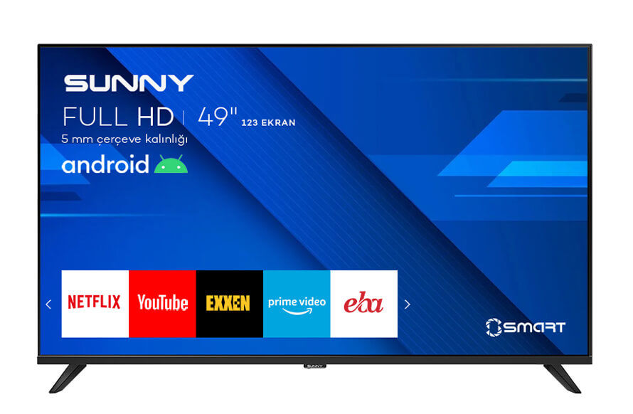 Sunny 49" 124 Screen Full HD Android Smart LED TV with Satellite Receiver